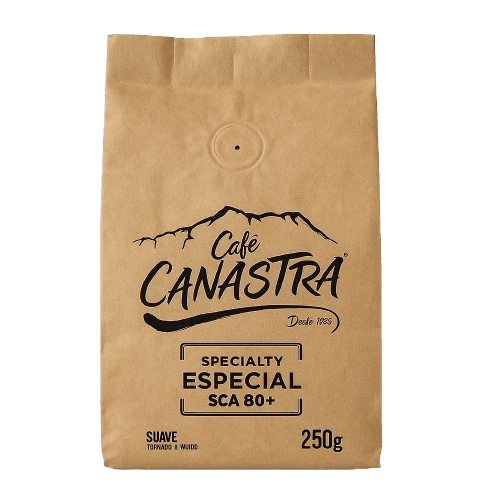 Pacote kraft do Canastra Suave sobre fundo claro